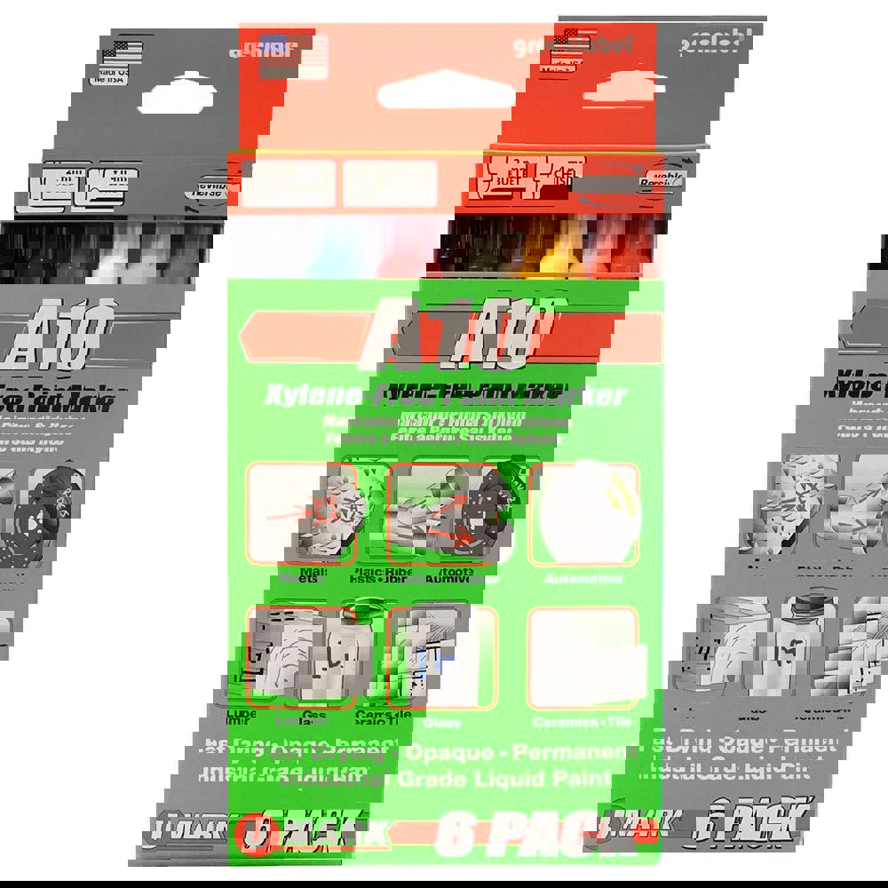 Markers & Paintsticks; Marker Type: Liquid Paint Marker; Tip Shape: Bullet; Chisel; Color: Red; White; Blue; Yellow; Black; Orange; Ink Type: Xylene-free; Alcohol Base; Fade Resistant; Water Resistant; Tip Type: Reversible; Bullet; Medium; Chisel; For Use